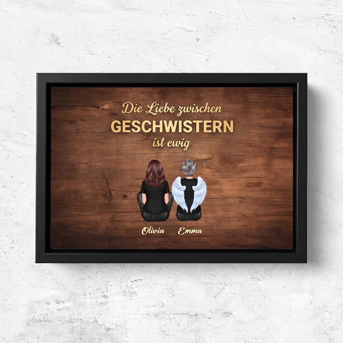 Personalisierte Leinwand „Die Liebe zwischen Geschwistern ist ewig“