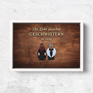 Personalisierte Leinwand „Die Liebe zwischen Geschwistern ist ewig“