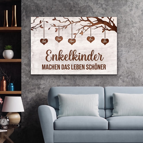 Familienwurzeln™ – Personalisierte Leinwand mit Familienstammbaum