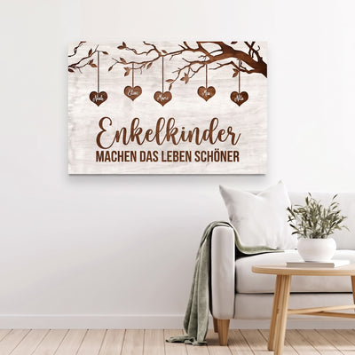 Familienwurzeln™ – Personalisierte Leinwand mit Familienstammbaum