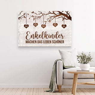 Familienwurzeln™ – Personalisierte Leinwand mit Familienstammbaum