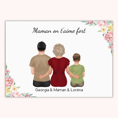 Personalisiertes Poster für Mama mit Kindern