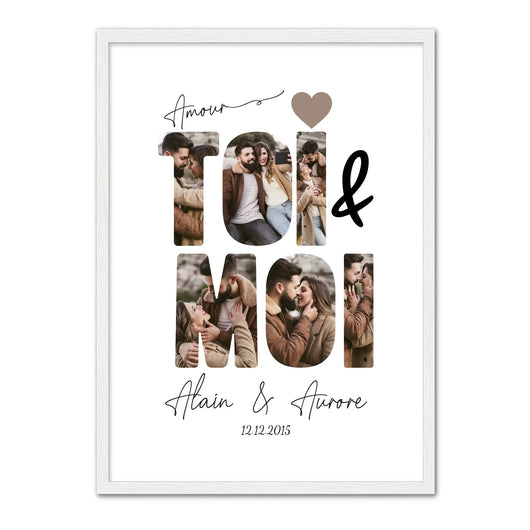 Personalisiertes Poster „Du & Ich“ mit Paarfotos