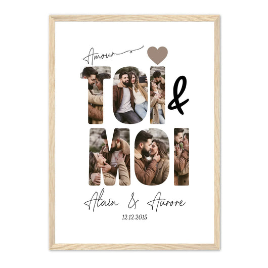 Personalisiertes Poster „Du & Ich“ mit Paarfotos