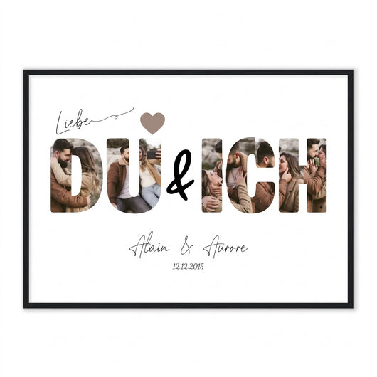 Personalisiertes Poster „Du & Ich“ mit Paarfotos