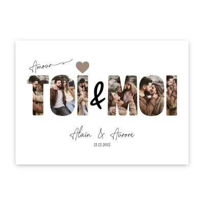 Personalisiertes Poster „Du & Ich“ mit Paarfotos
