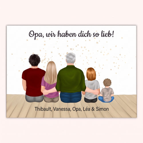 Mit Opa™ – Personalisiertes Familienposter