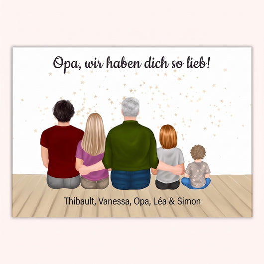Personalisiertes Familienposter Mit Opa™ mit den Vornamen der Enkelkinder