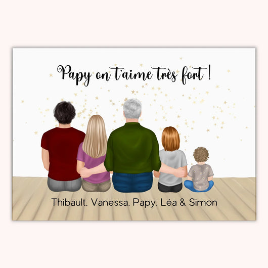 Personalisiertes Familienposter Mit Opa™ mit den Vornamen der Enkelkinder