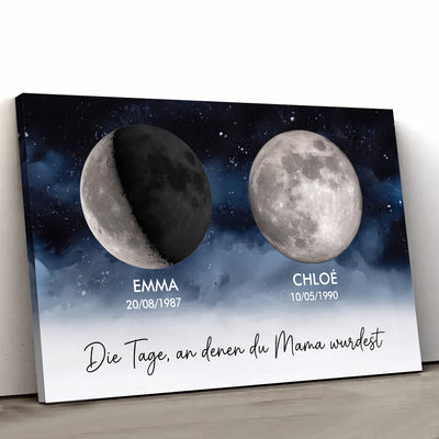Familienmonde™ – personalisierte Leinwand mit Geburtsmonden, Bild 2