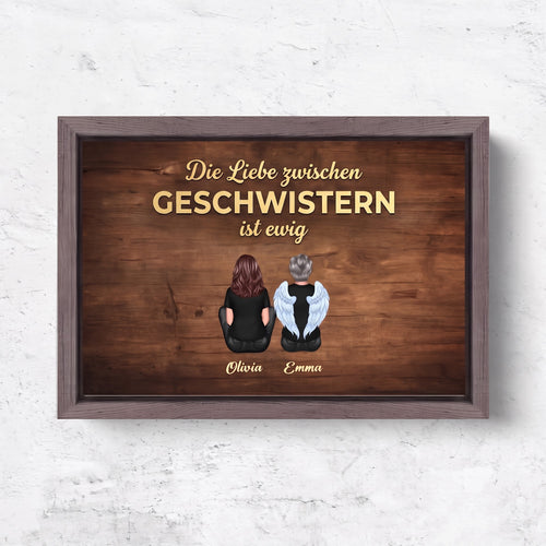 Personalisierte Leinwand „Die Liebe zwischen Geschwistern ist ewig“