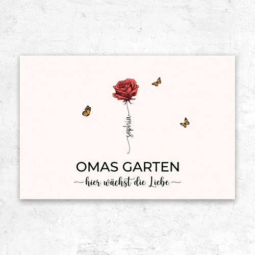 Omas Garten™ – Personalisierte Leinwand für Oma