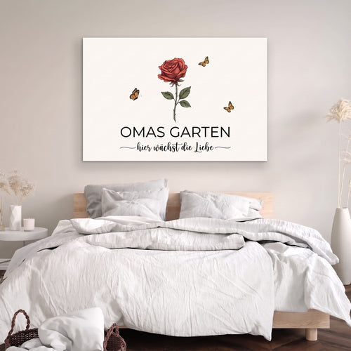 Omas Garten™ – Personalisierte Leinwand für Oma