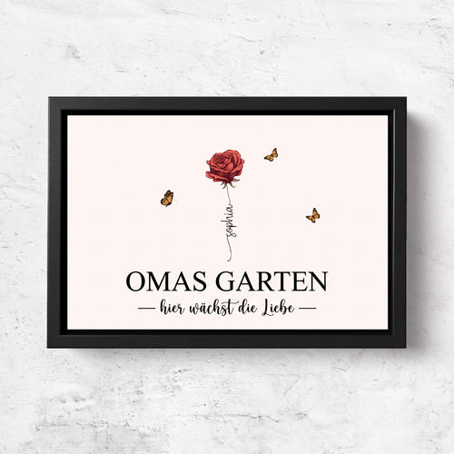Omas Garten™ – Personalisierte Leinwand für Oma