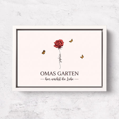 Omas Garten™ – Personalisierte Leinwand für Oma