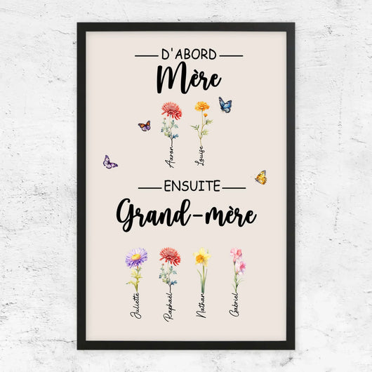 Familienblüten™ – Personalisierte Leinwand „Erst Mama, dann Oma“