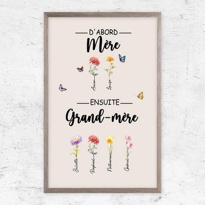 Familienblüten™ – Personalisierte Leinwand „Erst Mama, dann Oma“