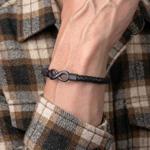 Für immer wir™ – Personalisiertes Unendlichkeitsarmband aus Leder