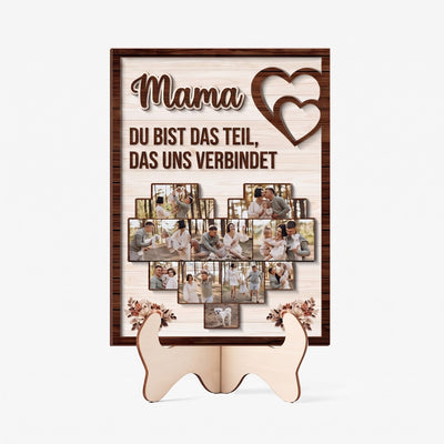 Familienherz™ – Personalisierter Fotorahmen aus Holz