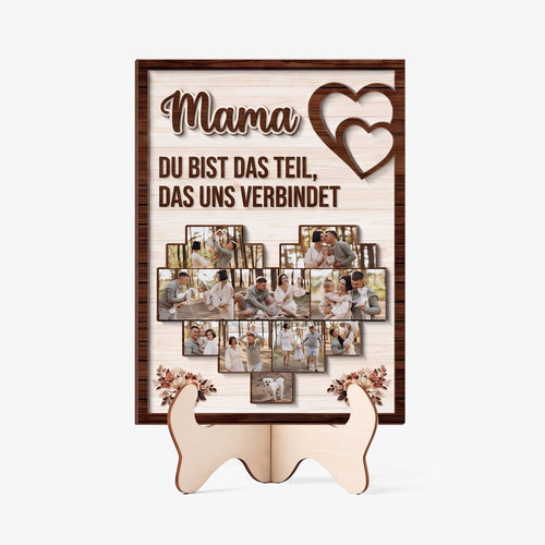 Familienherz™ – Personalisierter Fotorahmen aus Holz