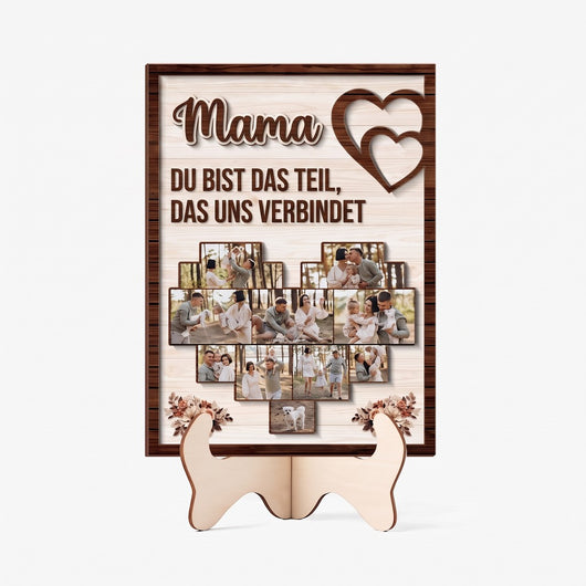 Familienherz™ – Personalisierter Fotorahmen aus Holz