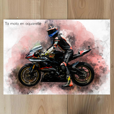 Personalisiertes Motorrad-Bild im Aquarellstil