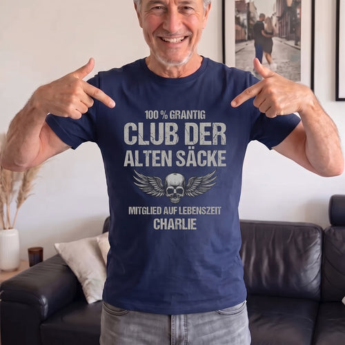 Mitglied auf Lebenszeit™ – Personalisiertes lustiges T-Shirt für Papa