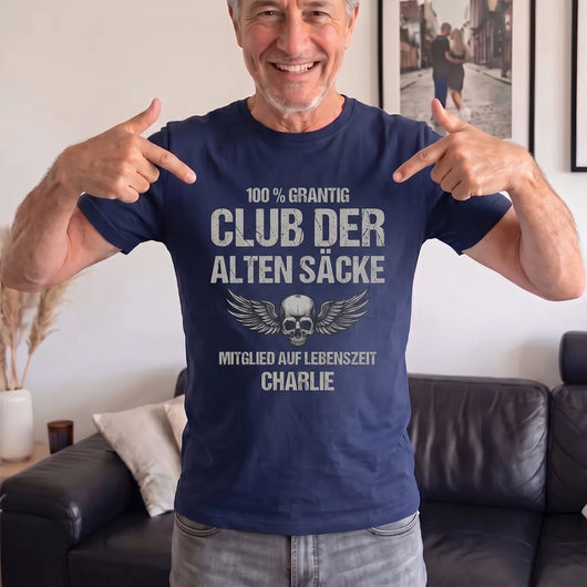 Mitglied auf Lebenszeit™ – Personalisiertes lustiges T-Shirt für Papa