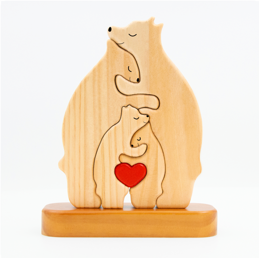 Bärenfamilie™ – Personalisiertes Holzpuzzle