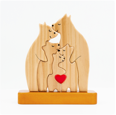 Bärenfamilie™ – Personalisiertes Holzpuzzle