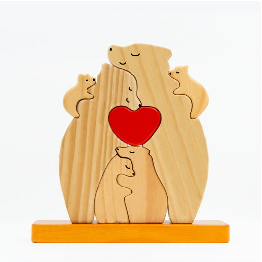 Bärenfamilie™ – Personalisiertes Holzpuzzle