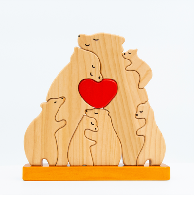 Bärenfamilie™ – Personalisiertes Holzpuzzle