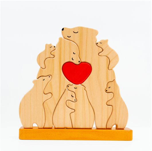 Bärenfamilie™ – Personalisiertes Holzpuzzle