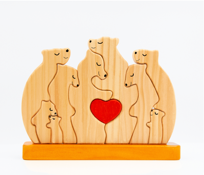 Bärenfamilie™ – Personalisiertes Holzpuzzle