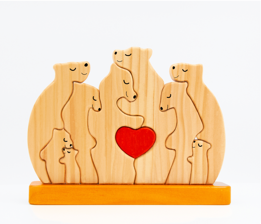 Bärenfamilie™ – Personalisiertes Holzpuzzle