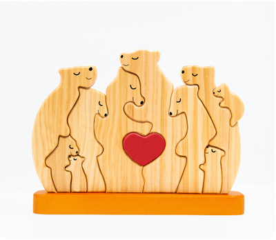 Bärenfamilie™ – Personalisiertes Holzpuzzle