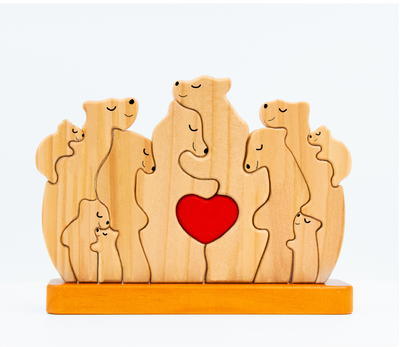 Bärenfamilie™ – Personalisiertes Holzpuzzle