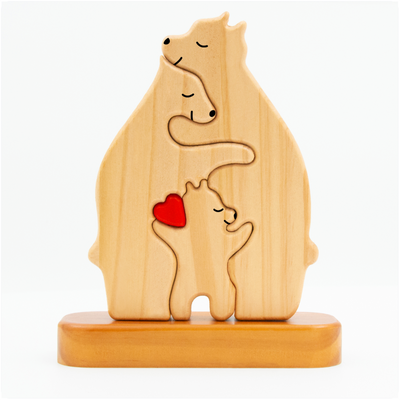 Bärenfamilie™ – Personalisiertes Holzpuzzle