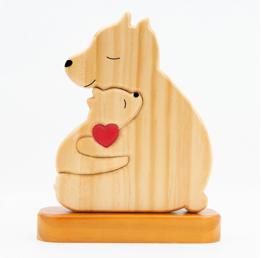 Bärenfamilie™ – Personalisiertes Holzpuzzle
