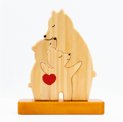 Bärenfamilie™ – Personalisiertes Holzpuzzle