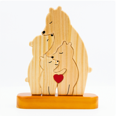 Bärenfamilie™ – Personalisiertes Holzpuzzle