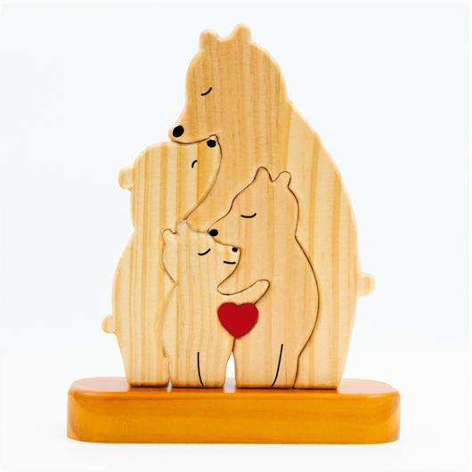 Bärenfamilie™ – Personalisiertes Holzpuzzle