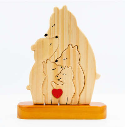 Bärenfamilie™ – Personalisiertes Holzpuzzle