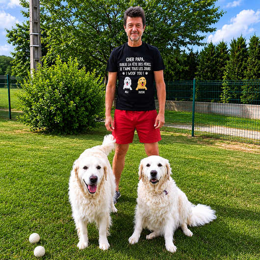 Personalisiertes T-Shirt Woof You™ mit Hund und Namen