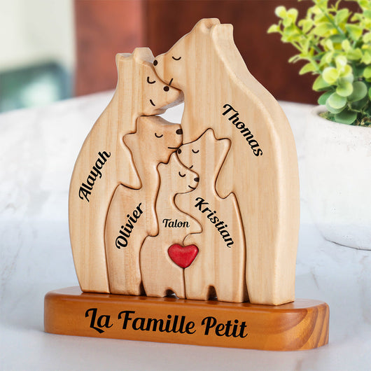Bärenfamilie™ – Personalisiertes Holzpuzzle