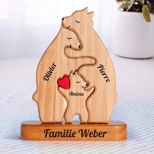 Bärenfamilie™ – Personalisiertes Holzpuzzle
