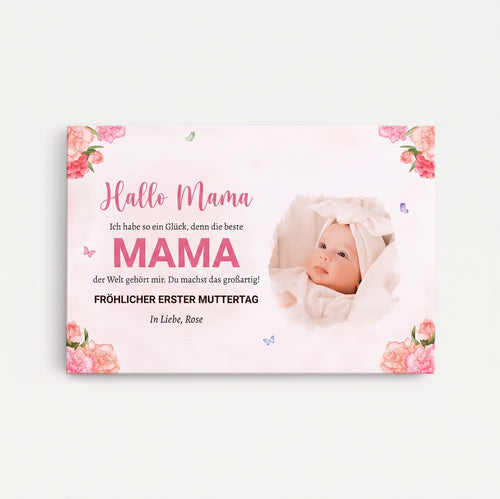 Hallo Mama™ – Personalisierte Leinwand für Mama