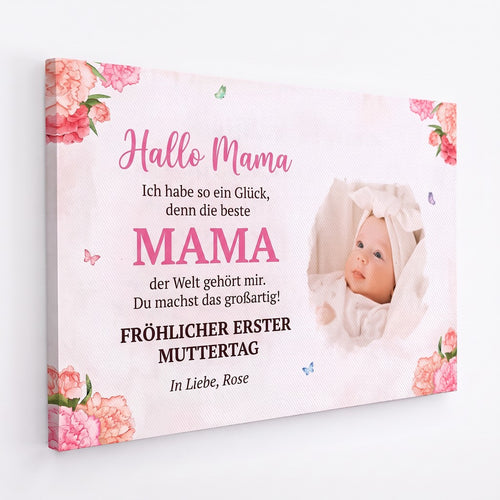 Hallo Mama™ – Personalisierte Leinwand für Mama