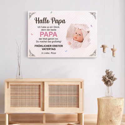 Personalisierte Leinwand „Hallo Mama“ mit Foto