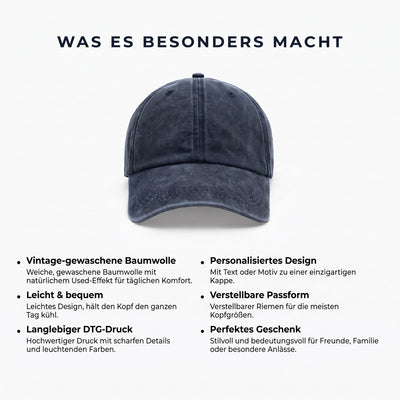 Personalisierte Kappe Rentnerpapa™ mit Papa-Figur und Vornamen